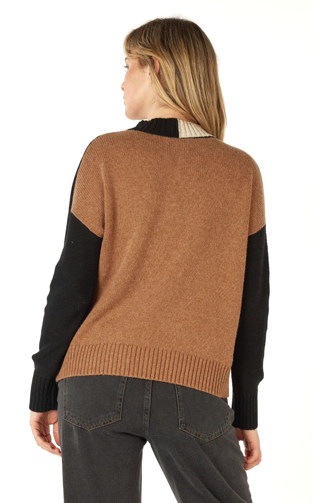 Colour Block Trim Jumper  product photo.