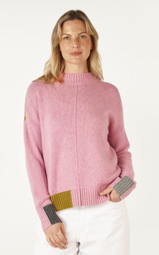 Colour Block Trim Jumper  product photo.