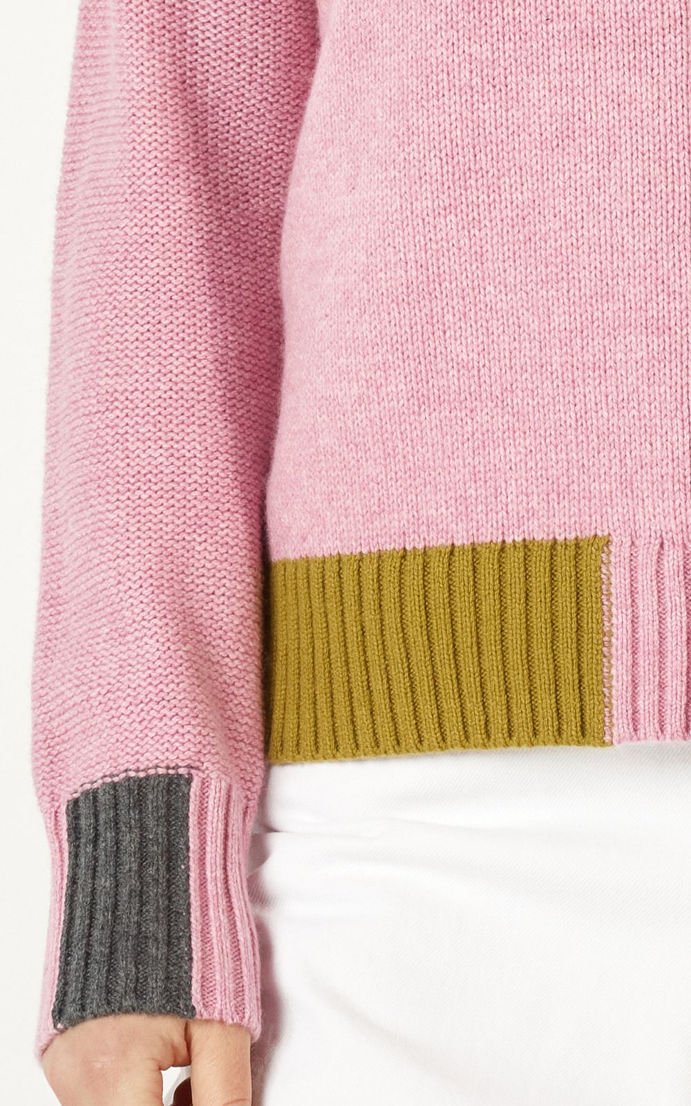 Colour Block Trim Jumper  product photo.