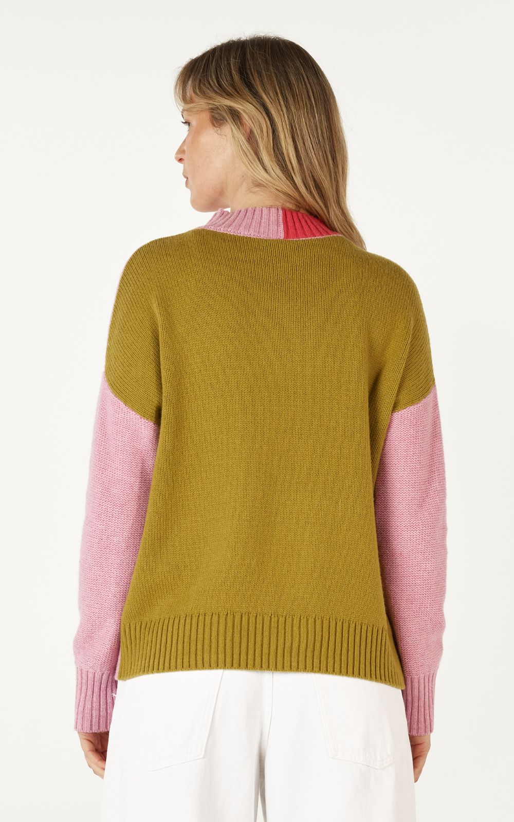 Colour Block Trim Jumper  product photo.